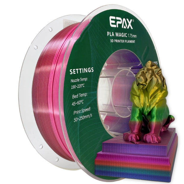 EPAX Magic Silk PLA 3D Printer Filament Bi-Colors/Tri-Colors, 1.75mm 1KG (2.2LB)