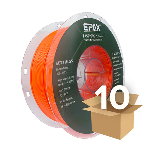 Wholesale case -- 10 spools of EPAX Fast PETG 3D Printer High Speed Filament, 1.75mm 1KG