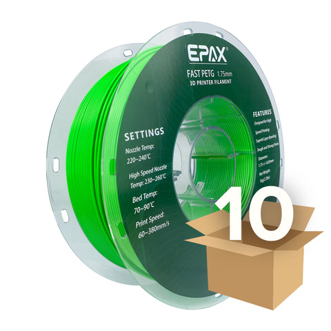 Wholesale case -- 10 spools of EPAX Fast PETG 3D Printer High Speed Filament, 1.75mm 1KG