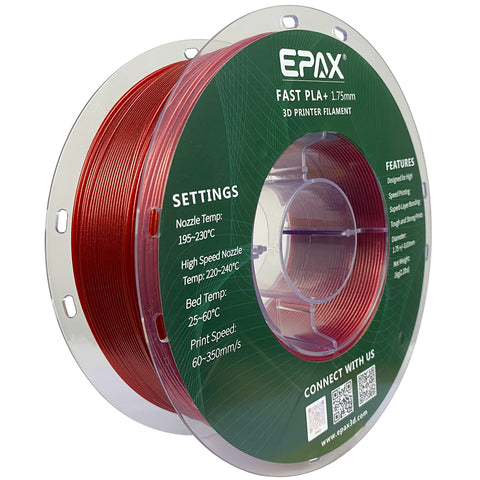 EPAX Fast PLA+ Filament Aurora Red, 1.75mm 1KG (2.2LB)