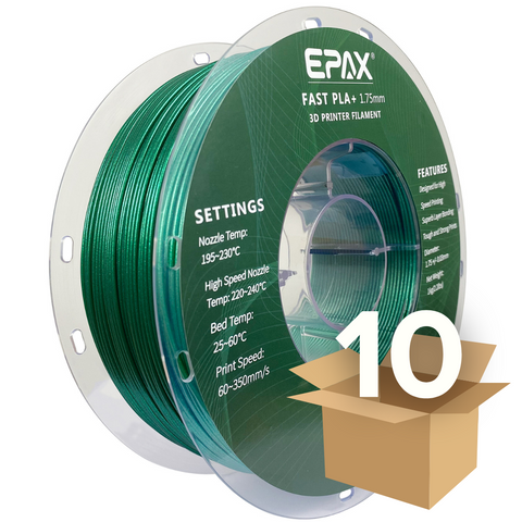Wholesale case -- 10 spools of EPAX Fast PLA+ 3D Printer High Speed Filament, 1.75mm 1KG