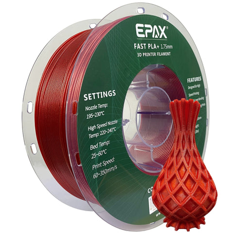 EPAX Fast PLA+ Filament Aurora Red, 1.75mm 1KG (2.2LB)