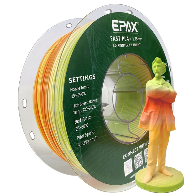 EPAX Fast PLA+ Filament Citrus Rainbow, 1.75mm 1KG (2.2LB)