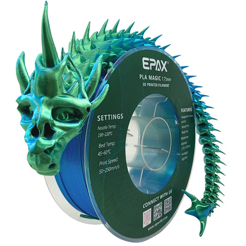 EPAX Magic Silk PLA 3D Printer Filament Bi-Colors/Tri-Colors, 1.75mm 1KG (2.2LB)