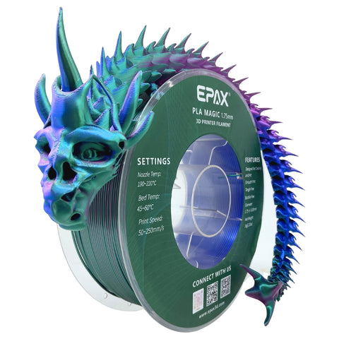 EPAX Magic Silk PLA 3D Printer Filament Bi-Colors/Tri-Colors, 1.75mm 1KG (2.2LB)