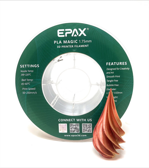 EPAX Magic Silk PLA 3D Printer Filament Bi-Colors/Tri-Colors, 1.75mm 1KG (2.2LB)