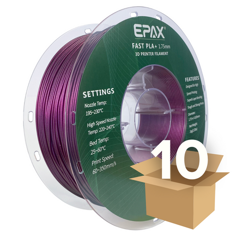 Wholesale case -- 10 spools of EPAX Fast PLA+ 3D Printer High Speed Filament, 1.75mm 1KG