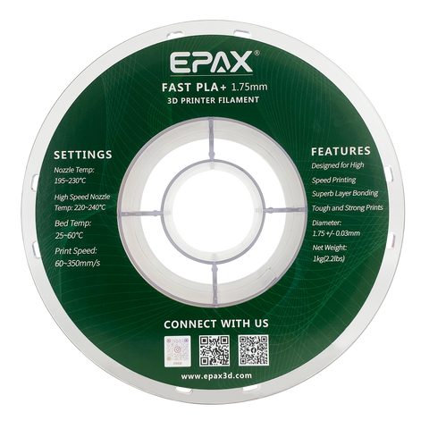EPAX Fast PLA+ 3D Printer High Speed Filament, 1.75mm