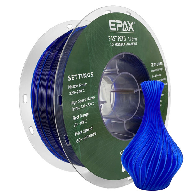 Epax EPAX Fast PETG 3D Printer High Speed Filament, 1.75mm 1KG (2.2LB) – EPAX 3D