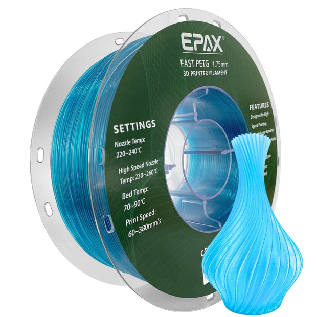 EPAX Fast PETG 3D Printer High Speed Filament, 1.75mm 1KG (2.2LB)