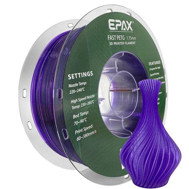 EPAX Fast PETG 3D Printer High Speed Filament, 1.75mm 1KG (2.2LB)