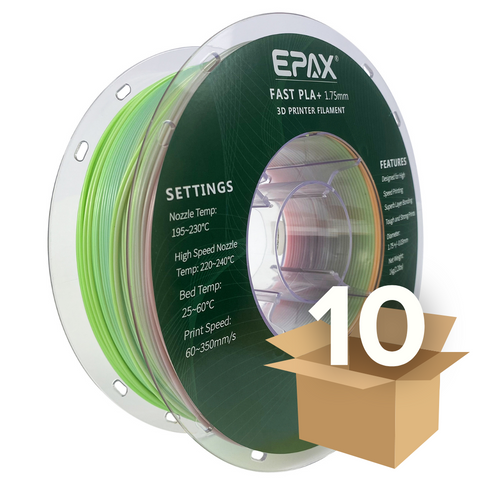 Wholesale case -- 10 spools of EPAX Fast PLA+ 3D Printer High Speed Filament, 1.75mm 1KG