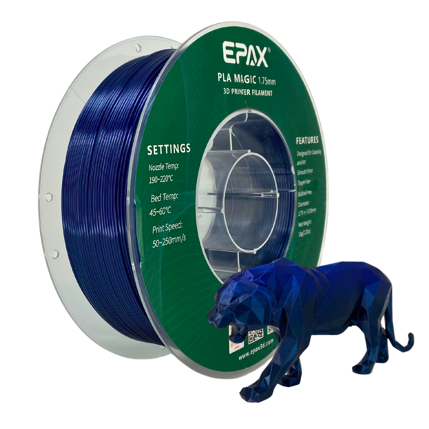 Epax EPAX Magic Silk PLA 3D Printer Filament Bi-Colors/Tri-Colors, 1.75mm 1 ...