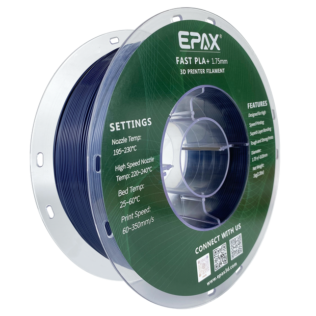 Epax EPAX Fast PLA+ 3D Printer High Speed Filament, 1.75mm 1KG (2.2LB) – EPAX 3D