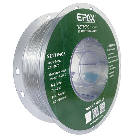 EPAX Fast PETG 3D Printer High Speed Filament, 1.75mm 1KG (2.2LB)