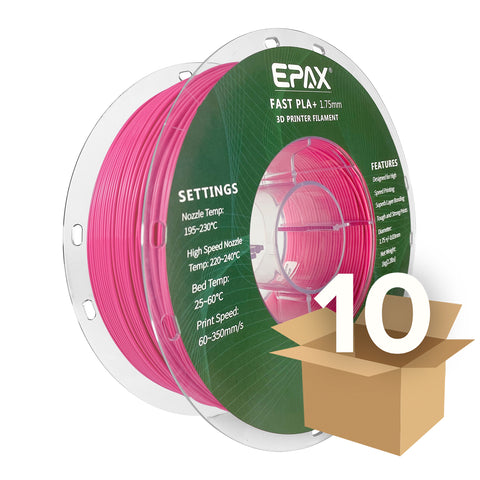 Wholesale case -- 10 spools of EPAX Fast PLA+ 3D Printer High Speed Filament, 1.75mm 1KG
