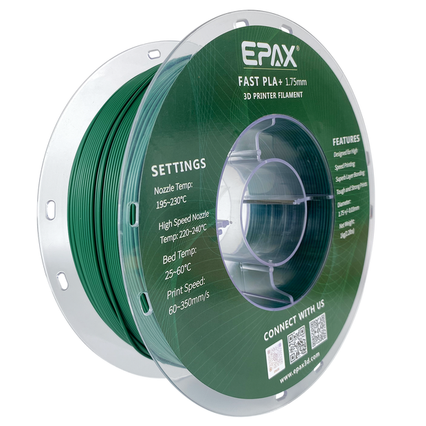 Epax EPAX Fast PLA+ 3D Printer High Speed Filament, 1.75mm 1KG (2.2LB) – EPAX 3D