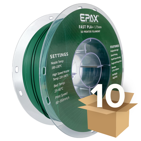Wholesale case -- 10 spools of EPAX Fast PLA+ 3D Printer High Speed Filament, 1.75mm 1KG