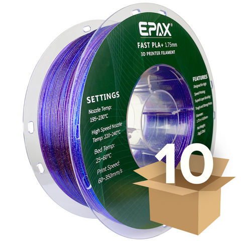 Wholesale case -- 10 spools of EPAX Fast PLA+ 3D Printer High Speed Filament, 1.75mm 1KG
