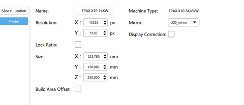 EPAX X10 10.1" 14KW Mono LCD 3D Printer