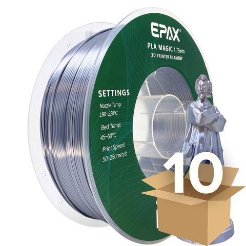Wholesale Case -- 10 spools of EPAX Magic Silk PLA 3D Printer Filament Bi-Colors/Tri-Colors 1KG spool