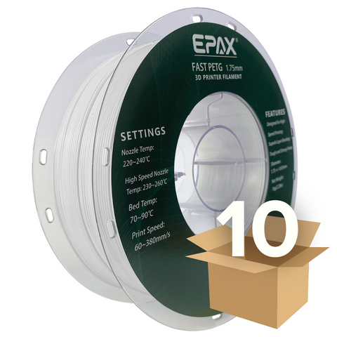Wholesale case -- 10 spools of EPAX Fast PETG 3D Printer High Speed Filament, 1.75mm 1KG