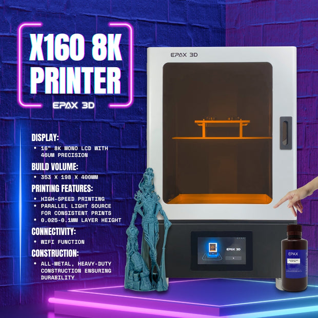 EPAX X160 LCD 3D Printer with 16" 8K Mono Screen installed