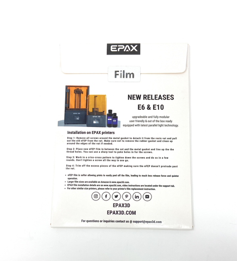EPAX 5.5" & 6" nFEP Premium Film (3 Pack) LCD/DLP/SLA 3D Printers