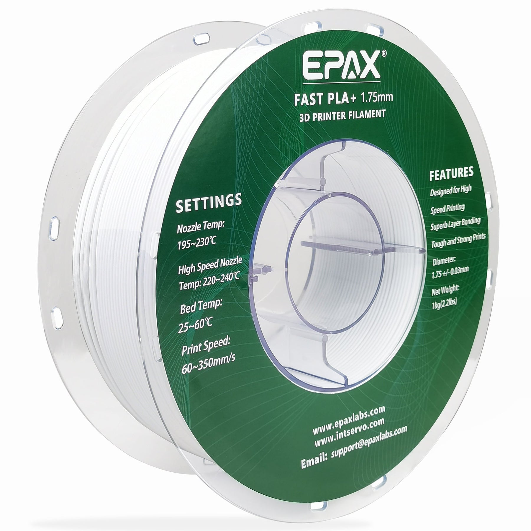 Epax EPAX Fast PLA+ 3D Printer High Speed Filament, 1.75mm 1KG (2.2LB) – EPAX 3D